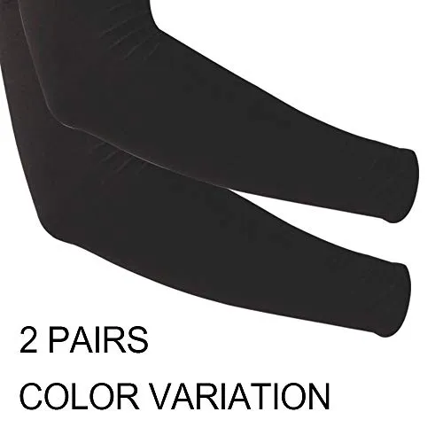 2 Pairs UV Sun Protection Cooling Arm Sleeves for Cycling, Running, Golf, Driving Sleeves for Men & Women (Gray   Gray)