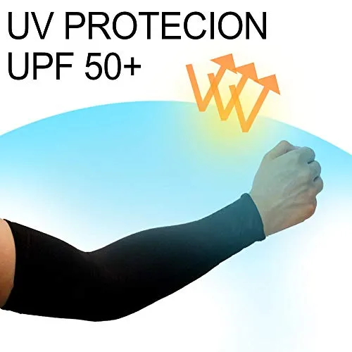 2 Pairs UV Sun Protection Cooling Arm Sleeves for Cycling, Running, Golf, Driving Sleeves for Men & Women (Gray   Gray)
