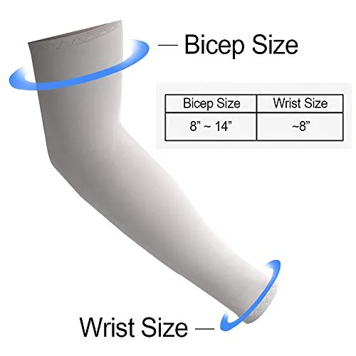 2 Pairs UV Sun Protection Cooling Arm Sleeves for Cycling, Running, Golf, Driving Sleeves for Men & Women (Gray   Gray)