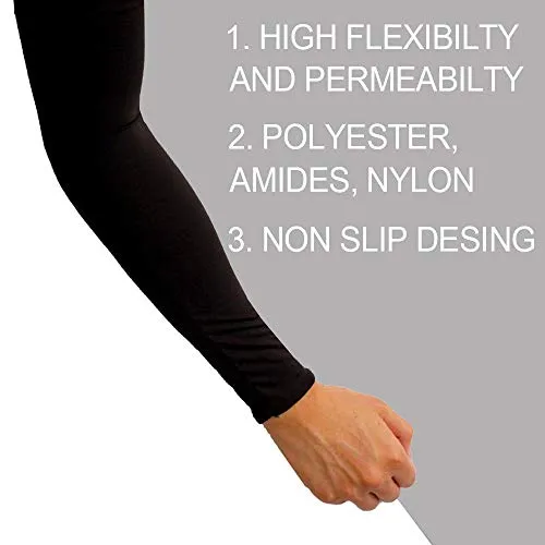 2 Pairs UV Sun Protection Cooling Arm Sleeves for Cycling, Running, Golf, Driving Sleeves for Men & Women (Gray   Gray)