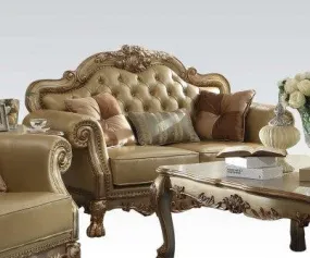 Acme Dresden Loveseat w/ 3 Pillows in Gold Patina 53161