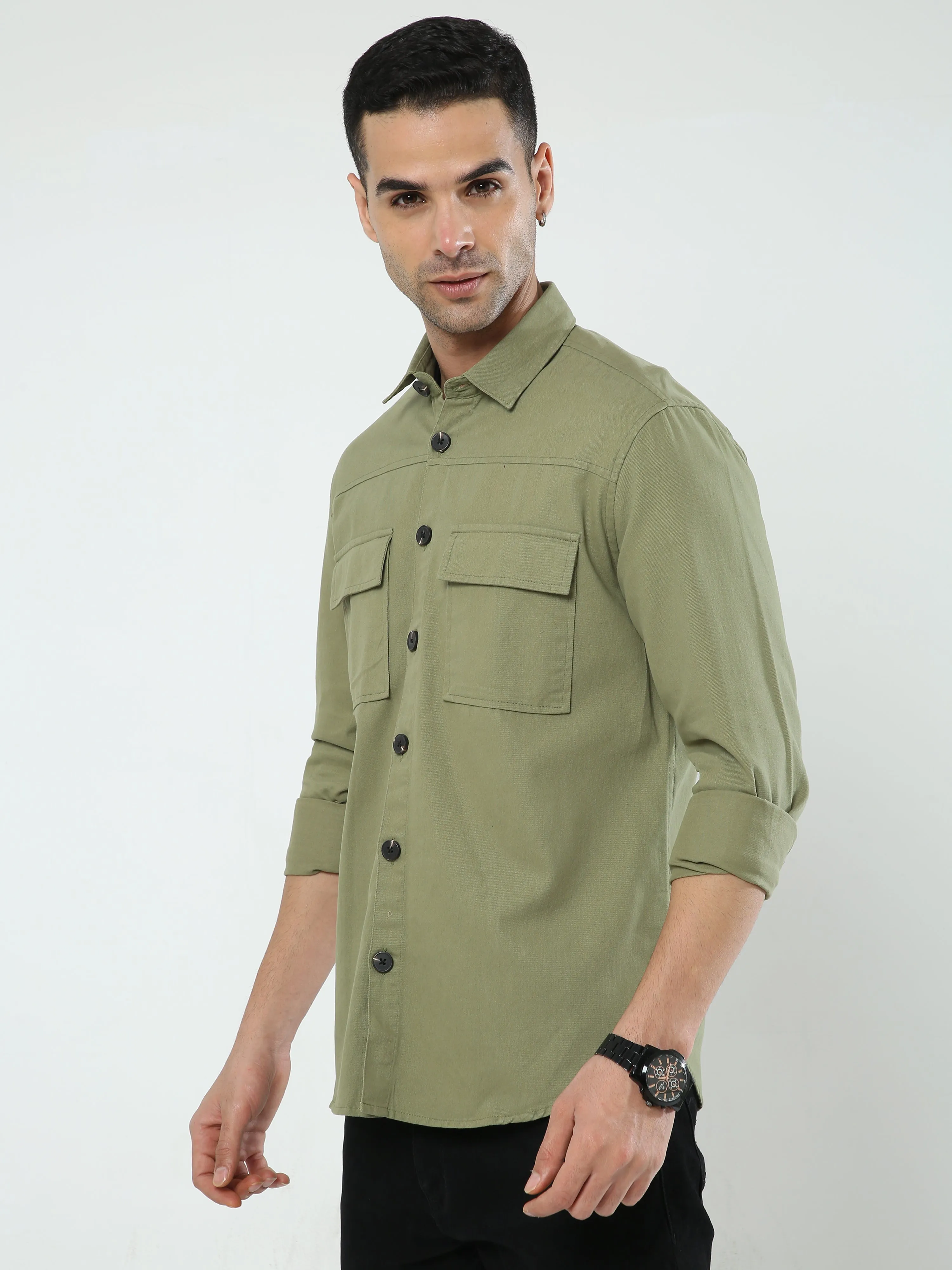Albatross Pastel Green Shacket for men