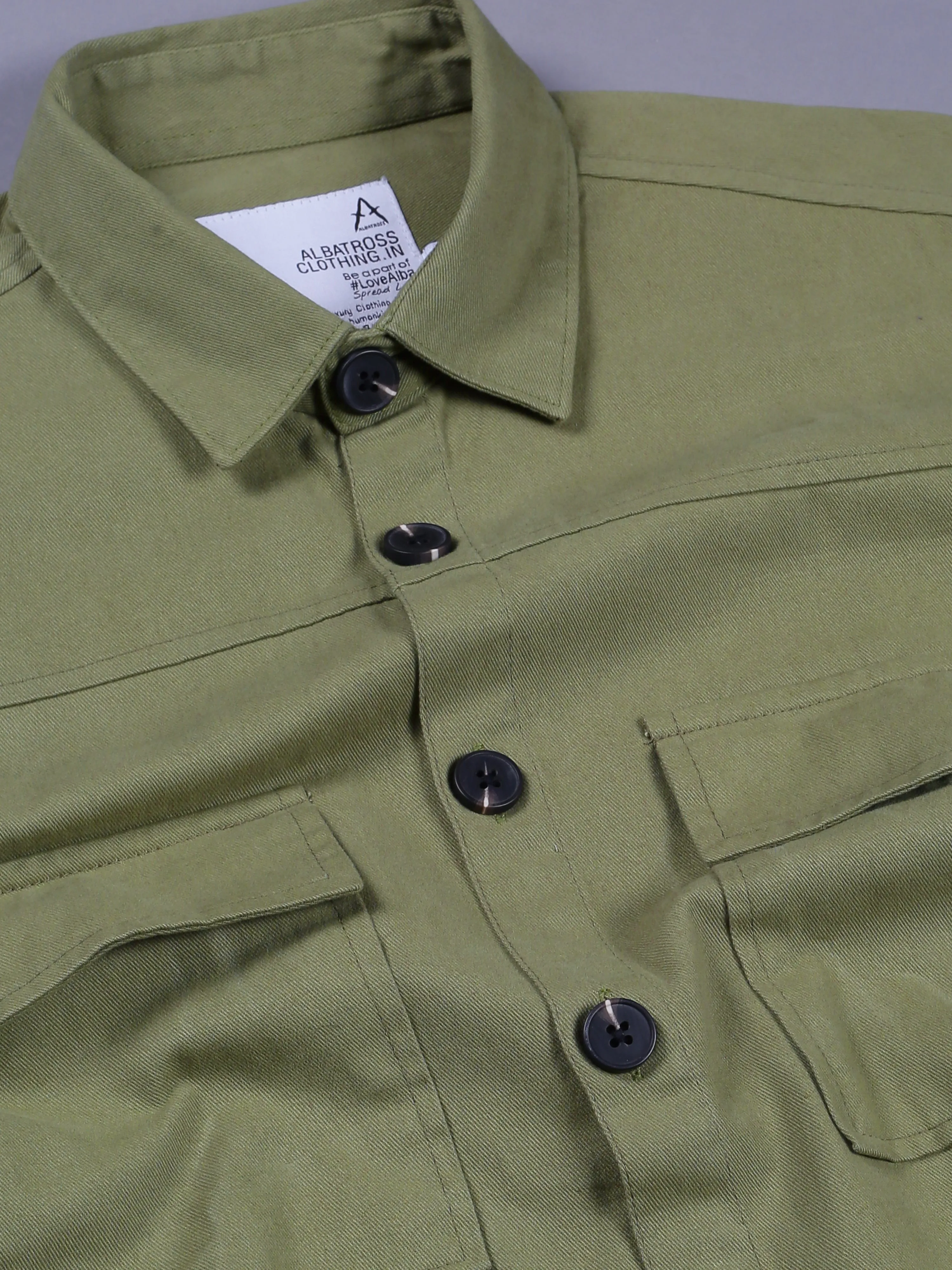 Albatross Pastel Green Shacket for men