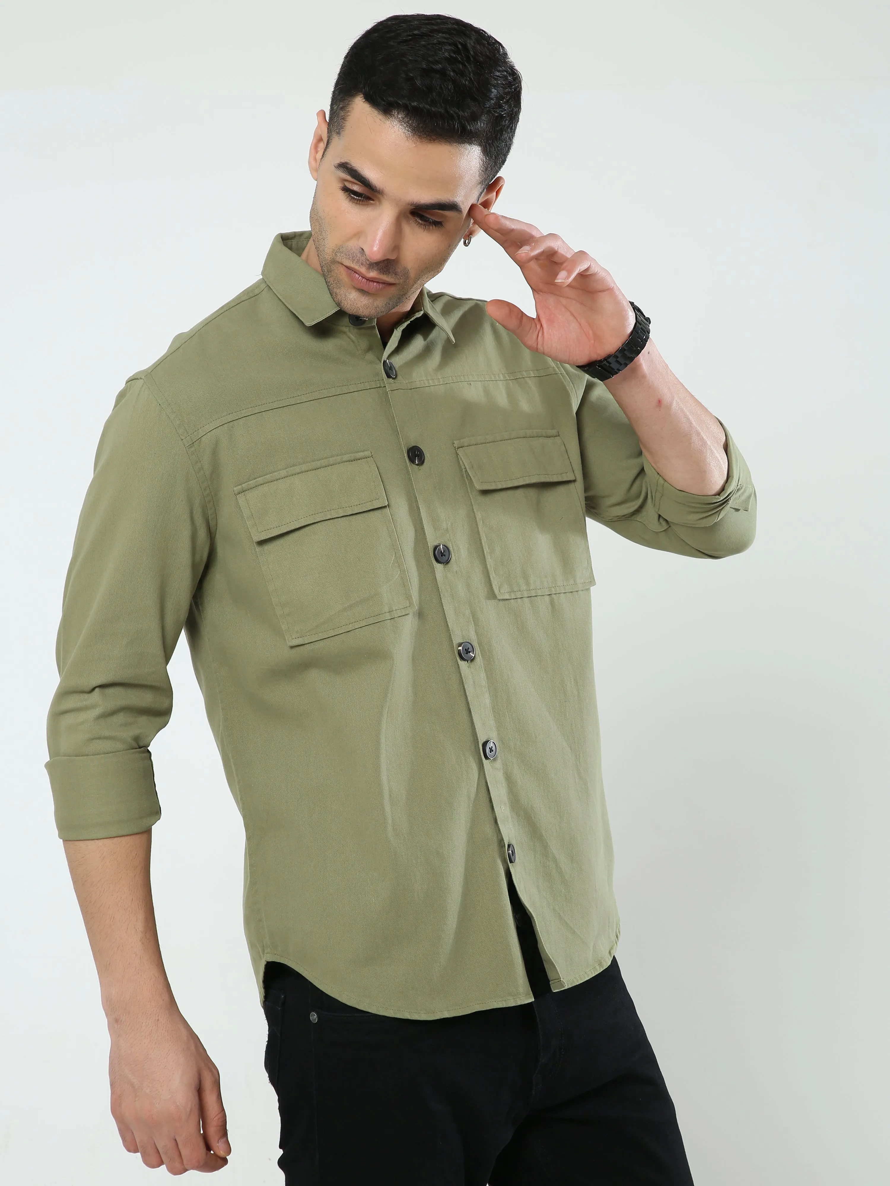 Albatross Pastel Green Shacket for men