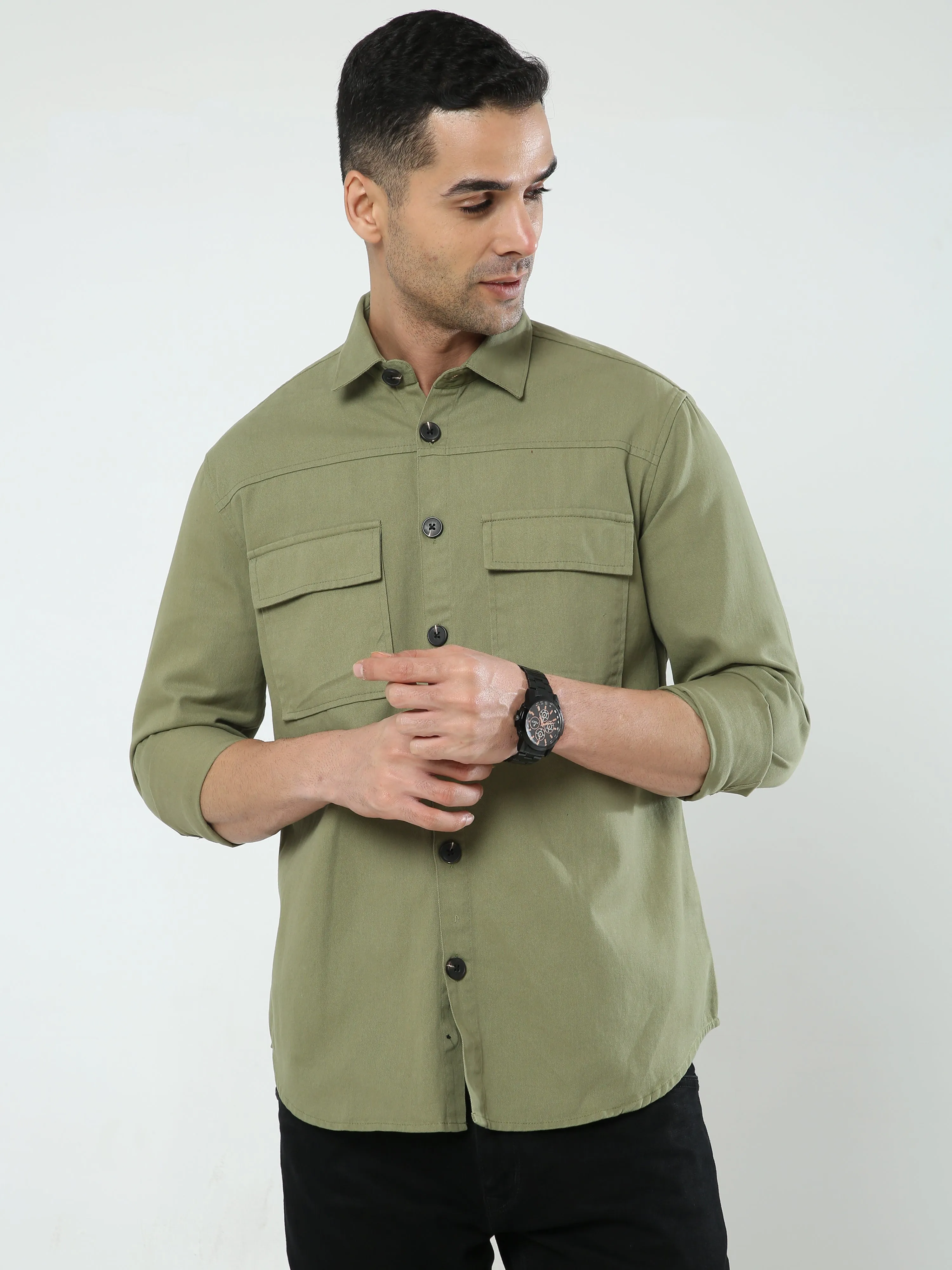 Albatross Pastel Green Shacket for men