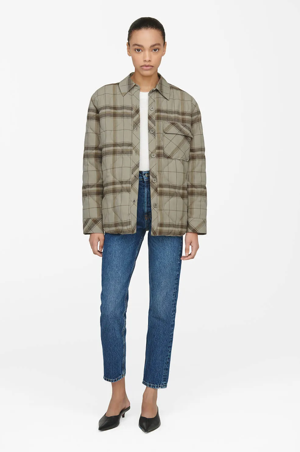 Anine Bing - Jacob Jacket in Green Khaki Plaid