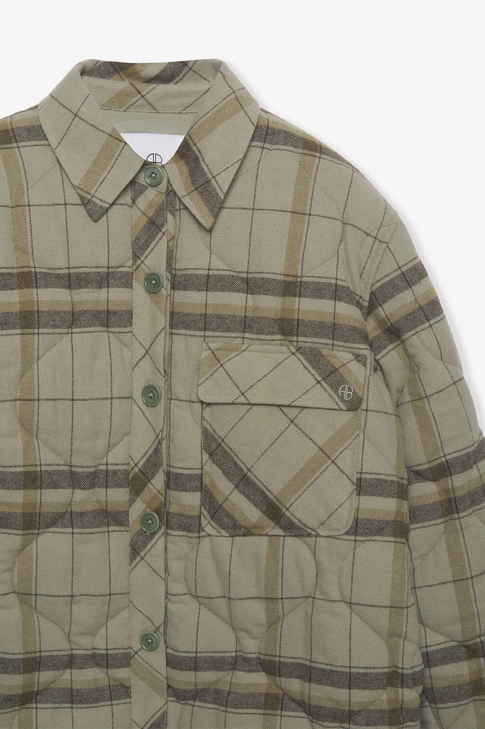 Anine Bing - Jacob Jacket in Green Khaki Plaid