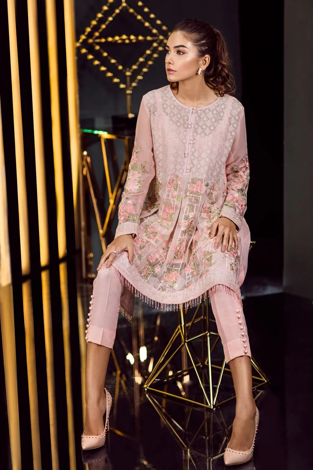 Baroque Fuchsia Chiffon Collection Vol-3 – Pastel Pink