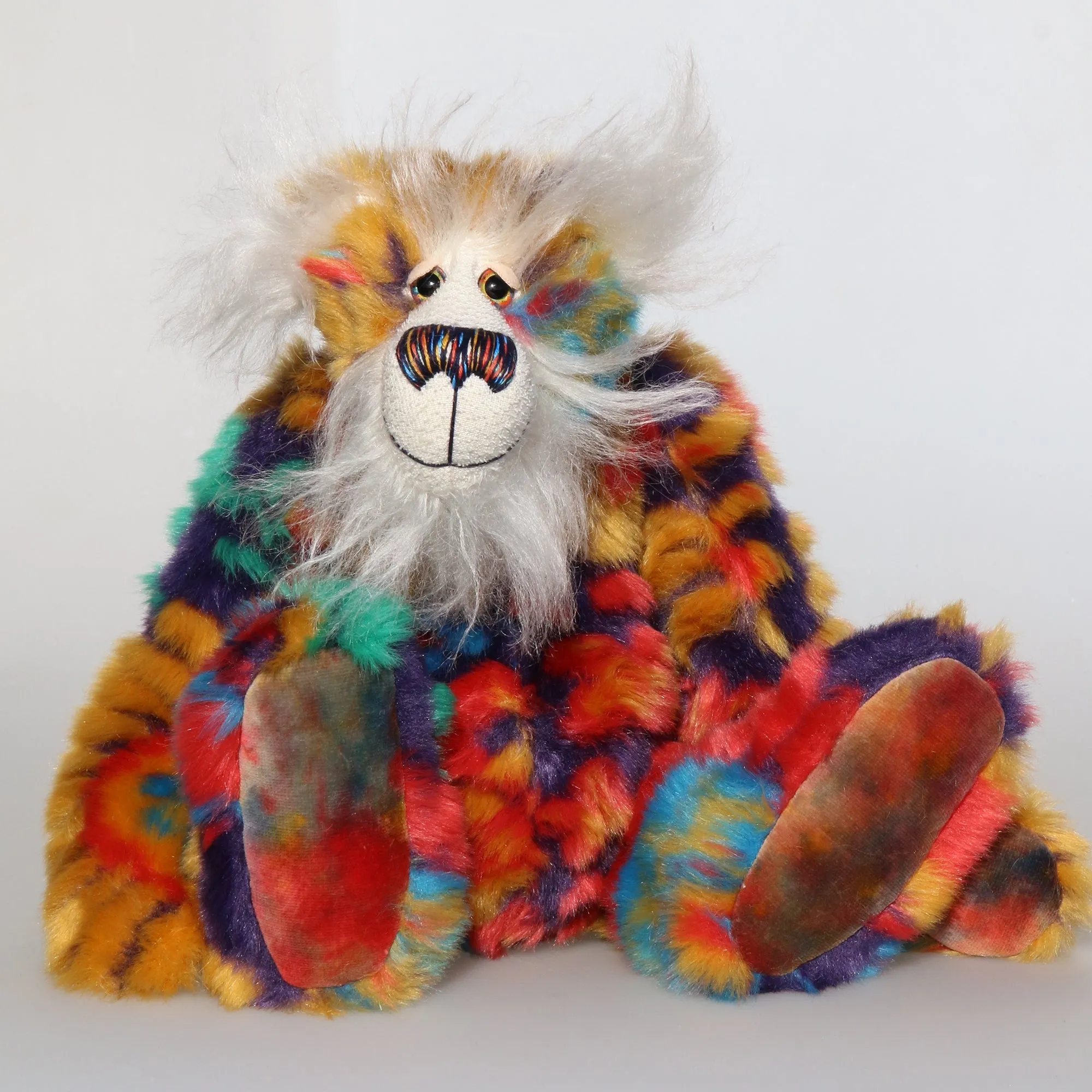 Bosworth Bloom, a one of a kind, mohair and faux fur artist bear by Barbara-Ann Bears