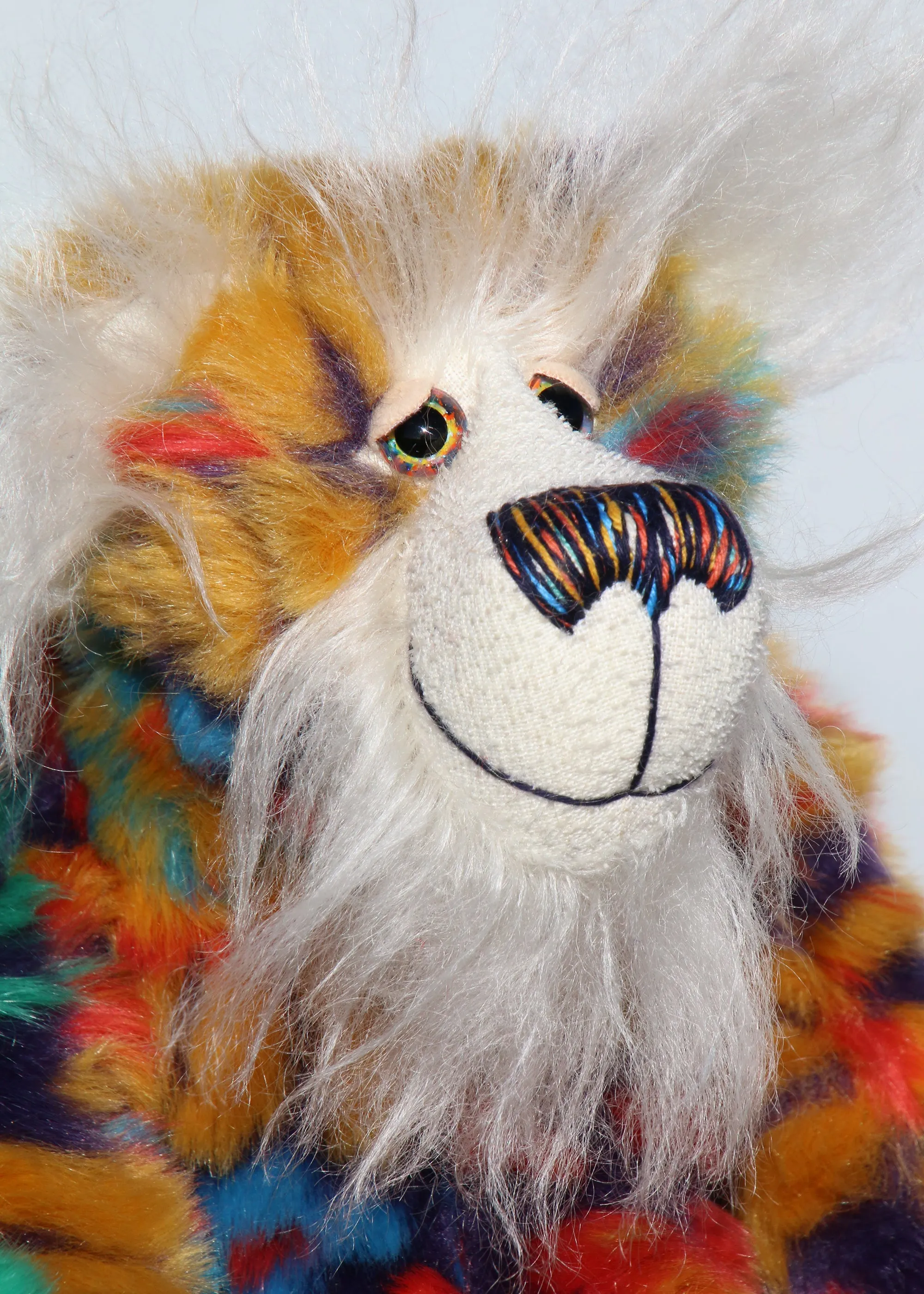 Bosworth Bloom, a one of a kind, mohair and faux fur artist bear by Barbara-Ann Bears