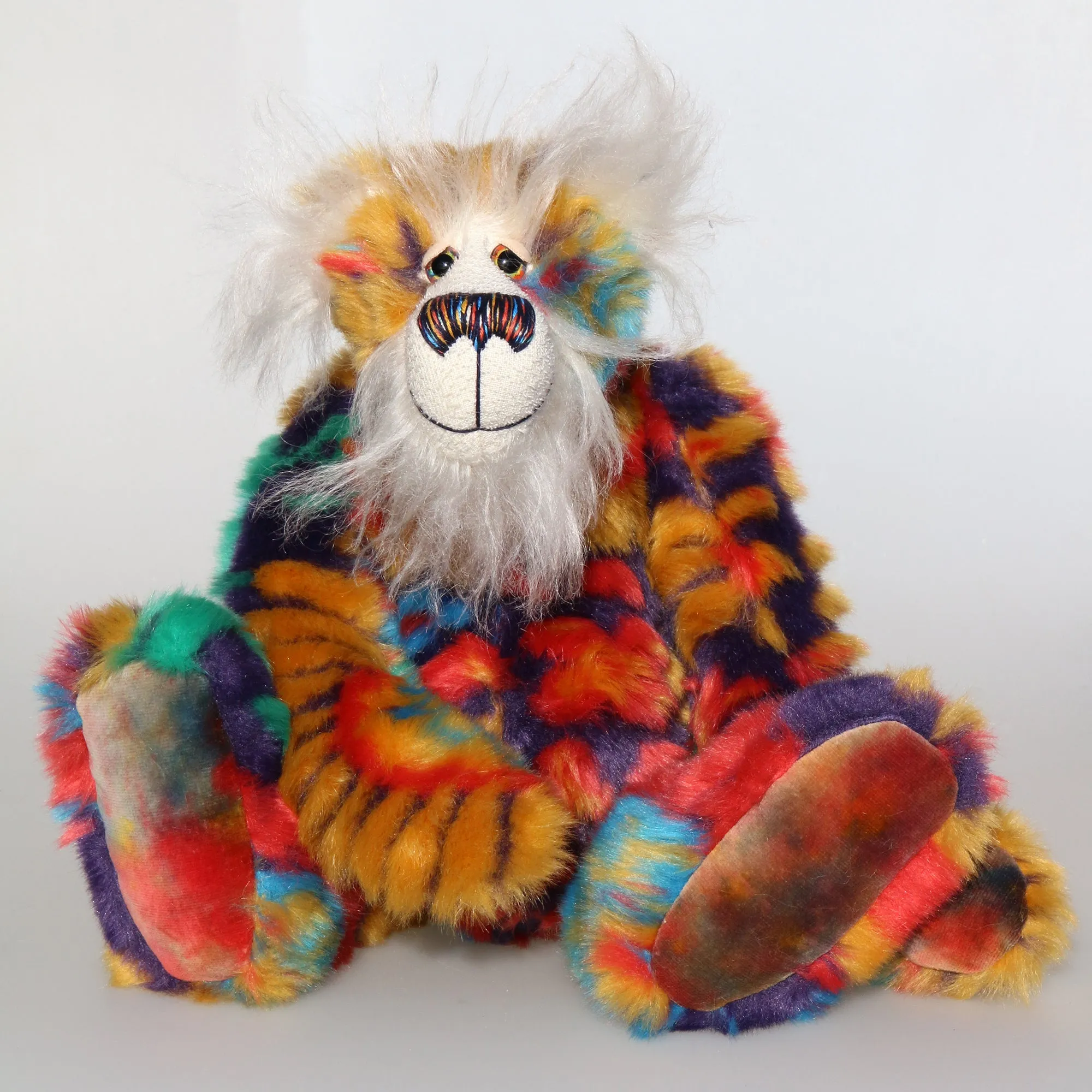 Bosworth Bloom, a one of a kind, mohair and faux fur artist bear by Barbara-Ann Bears