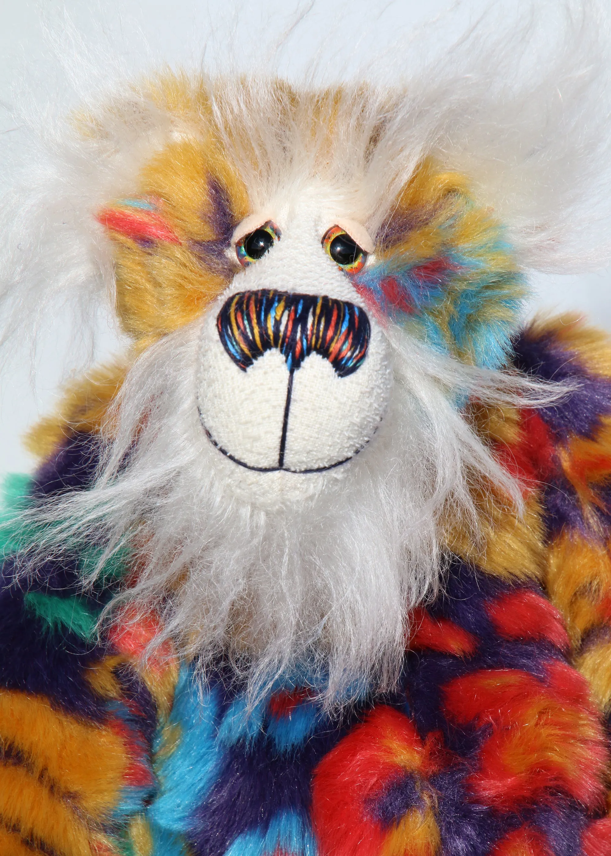 Bosworth Bloom, a one of a kind, mohair and faux fur artist bear by Barbara-Ann Bears