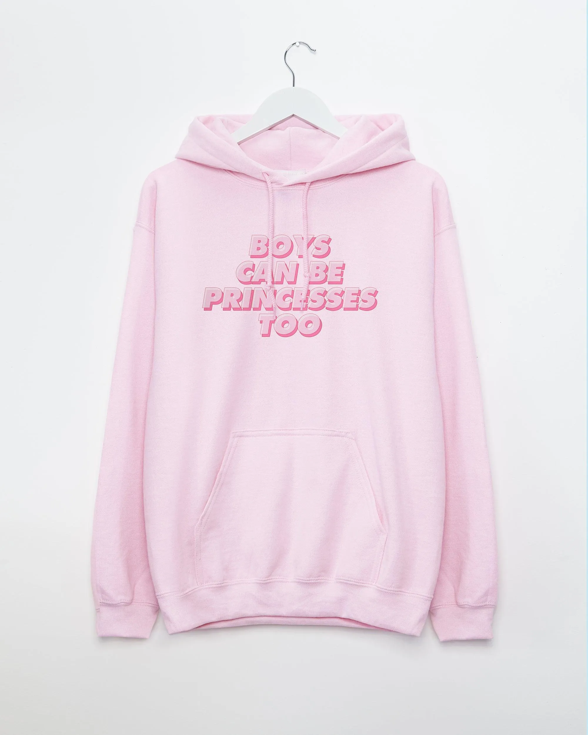 Boys can be princesses too on pink - pullover hoodie.