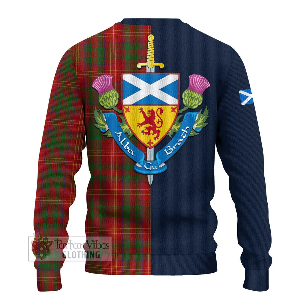Burns Tartan Ugly Sweater with Scottish Lion Royal Arm Half Style