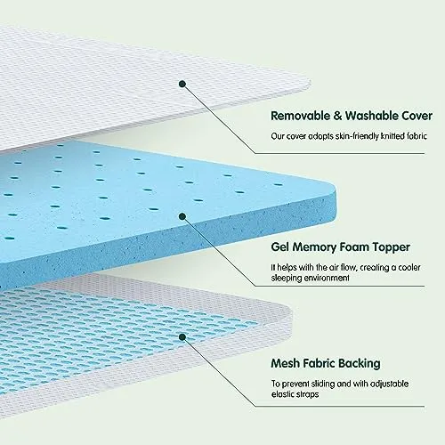CHUN YI 3 inch Thick Single Memory Foam Mattress Topper