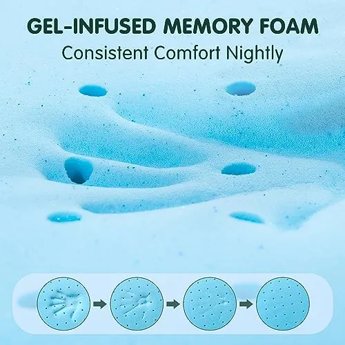 CHUN YI 3 inch Thick Single Memory Foam Mattress Topper