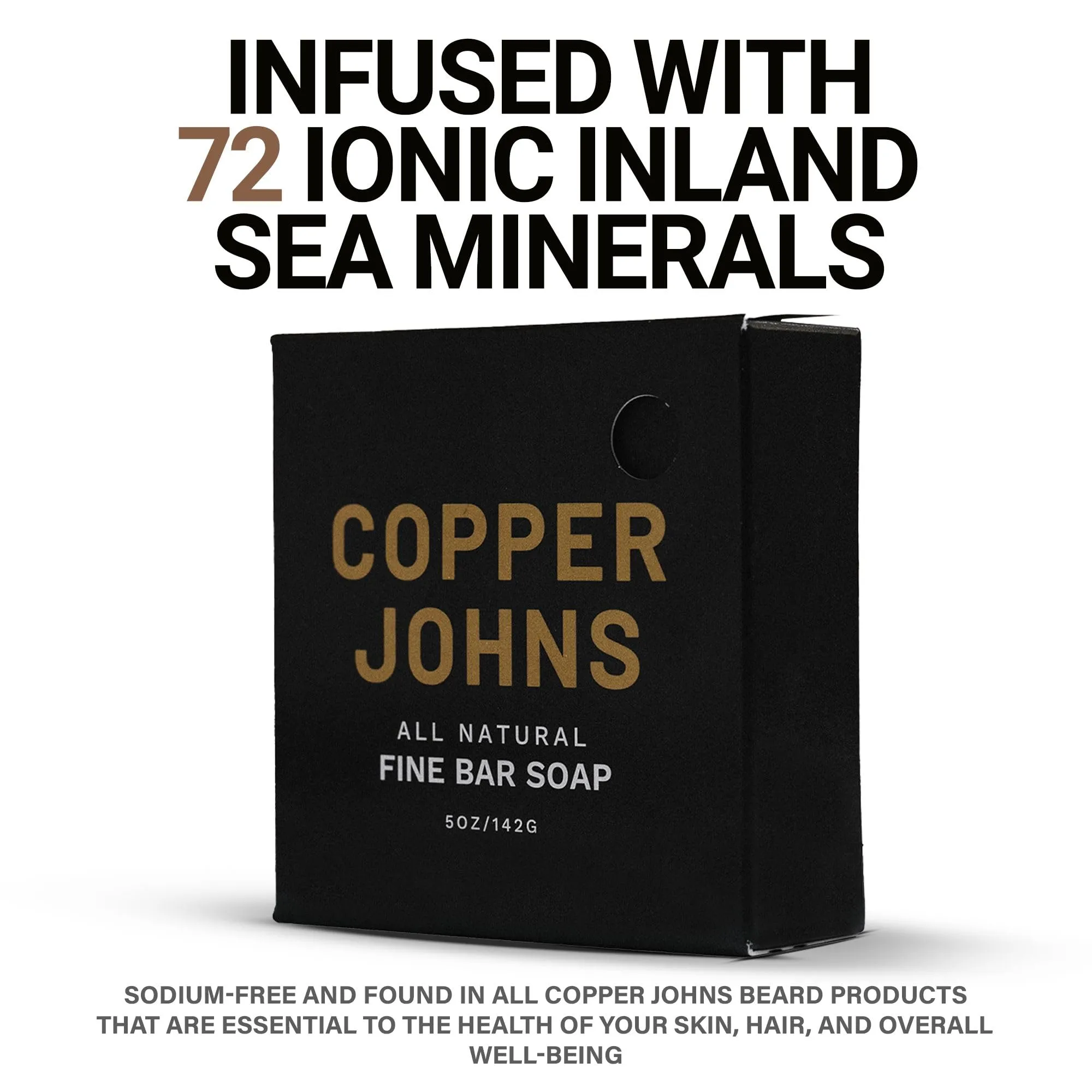 Copper Johns Bar Soap | For Both Beard & Body | Made with Natural Oils and Organic Shea Butter | Wetlands | 5 oz