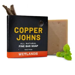 Copper Johns Bar Soap | For Both Beard & Body | Made with Natural Oils and Organic Shea Butter | Wetlands | 5 oz