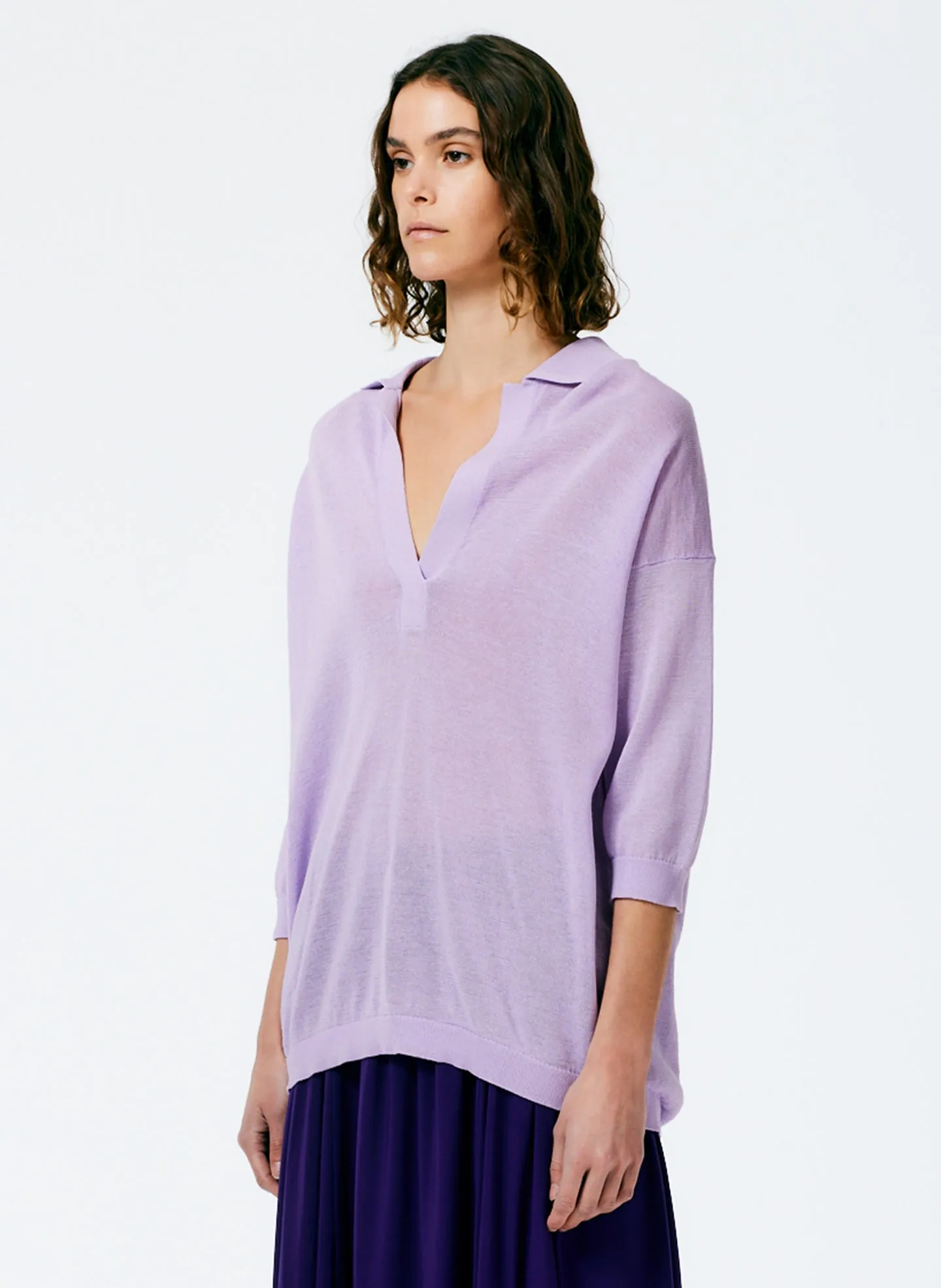 Crispy Viscose Sweater Easy Polo