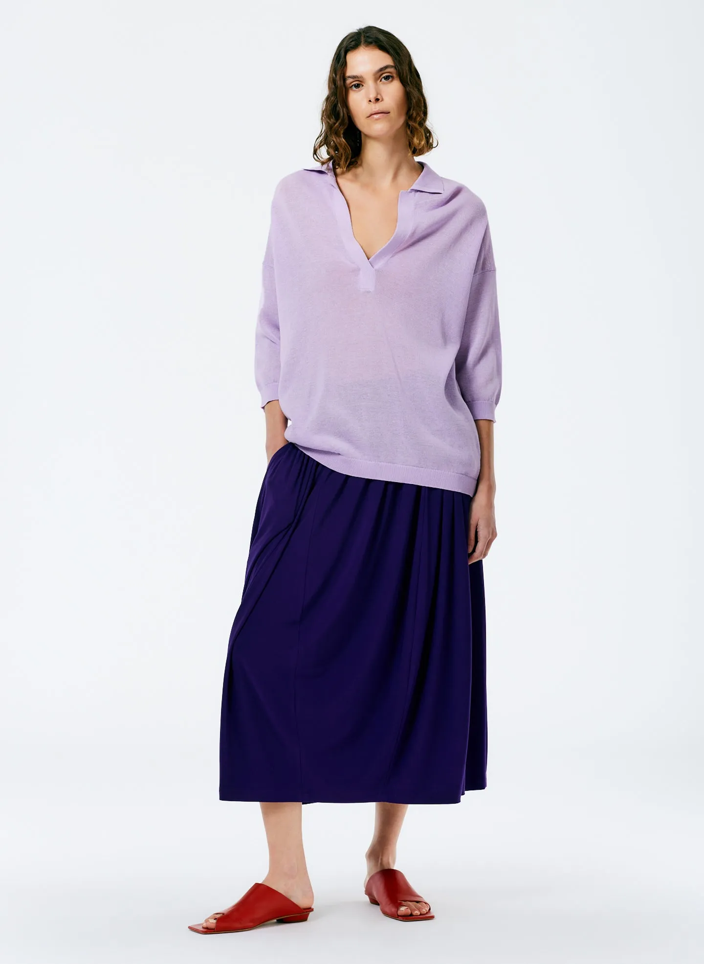 Crispy Viscose Sweater Easy Polo