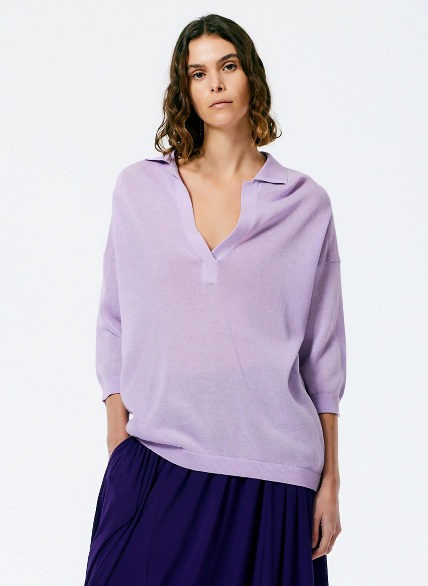 Crispy Viscose Sweater Easy Polo