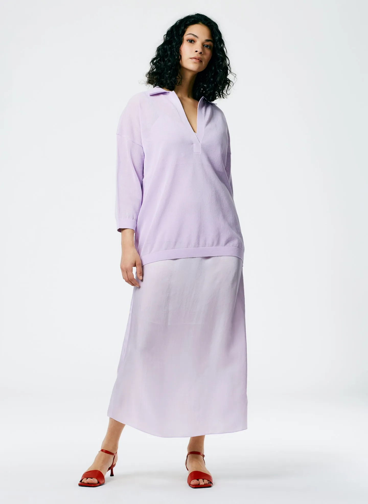 Crispy Viscose Sweater Easy Polo