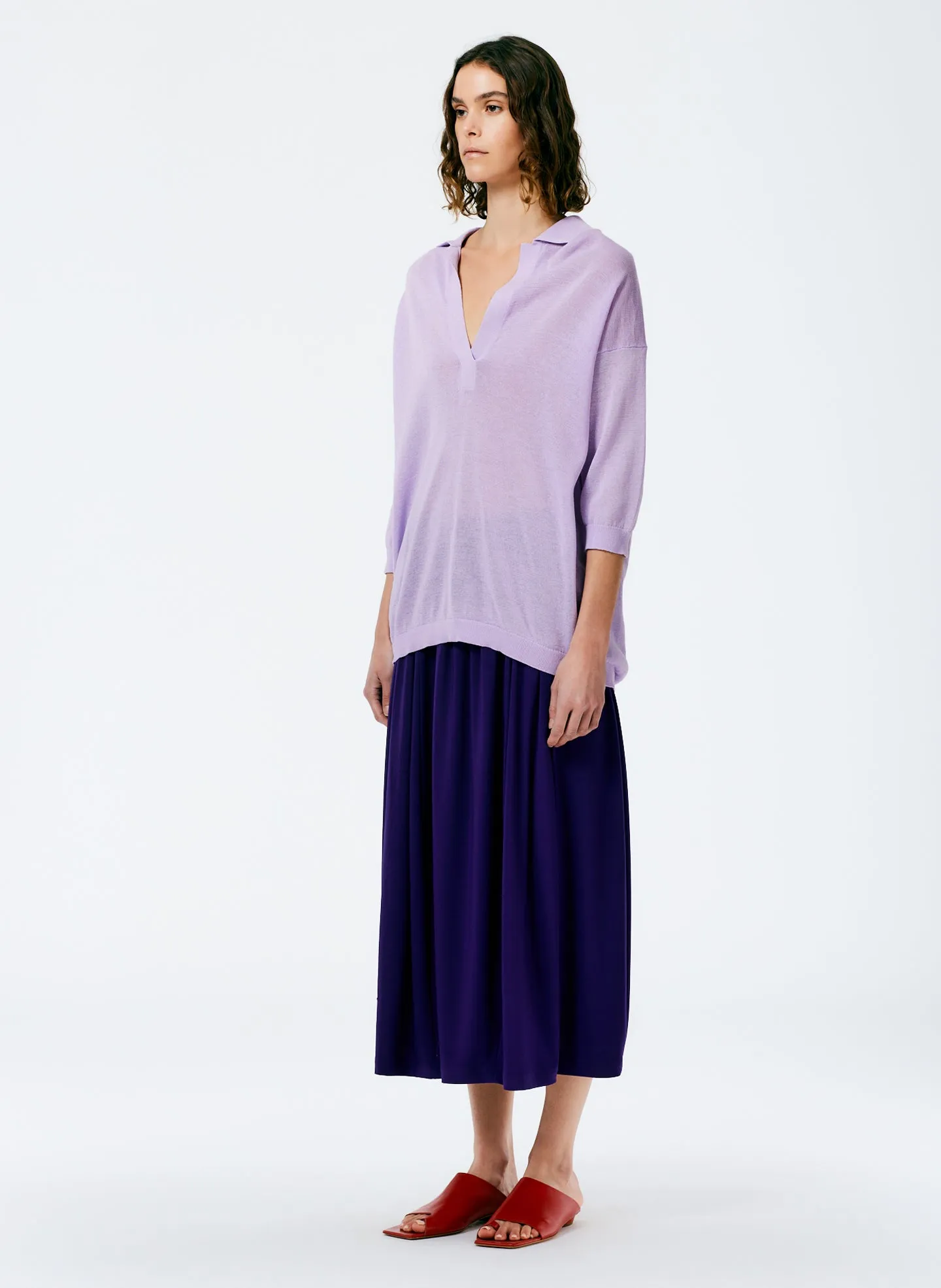 Crispy Viscose Sweater Easy Polo