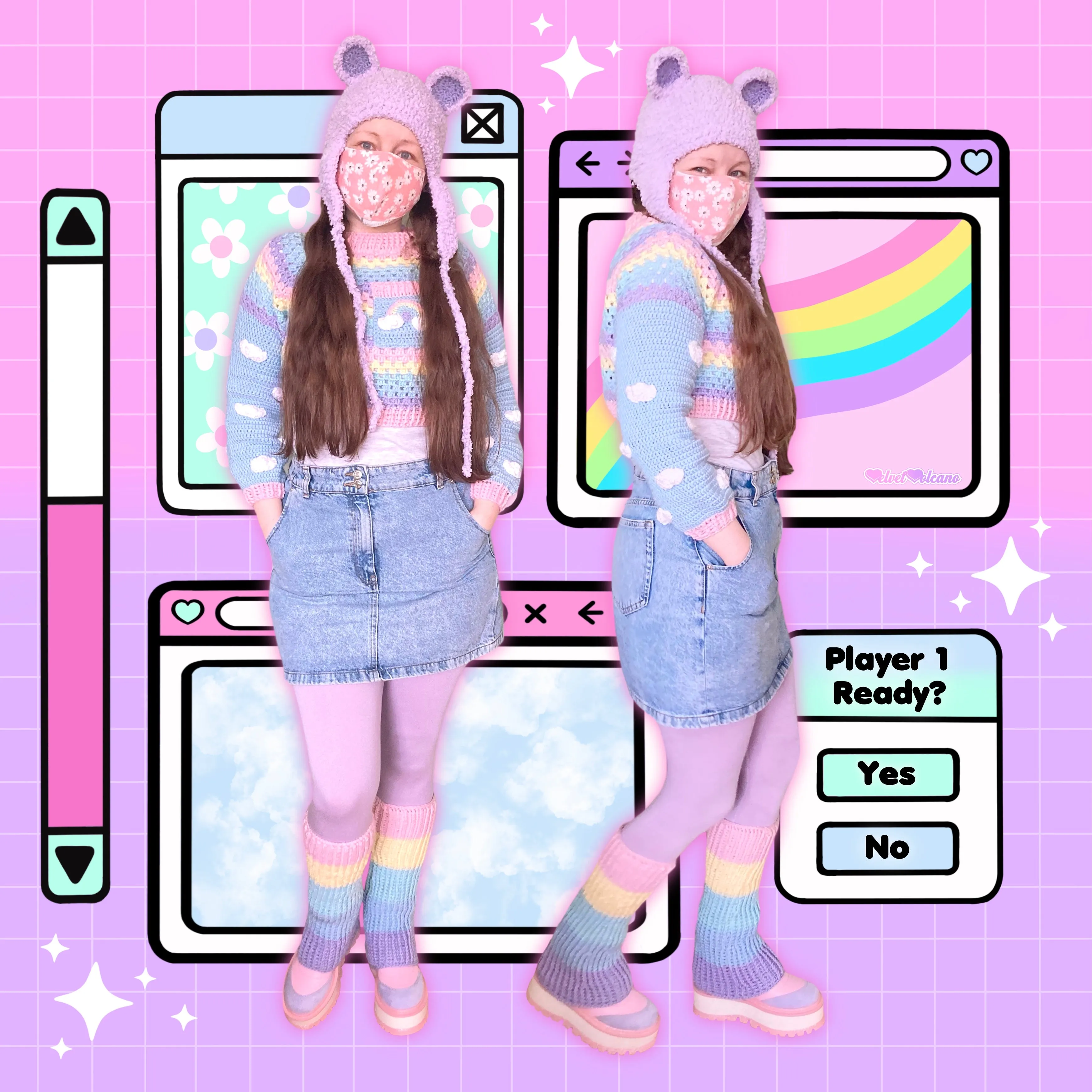 Cropped Ultra Pastel Rainbow Cloud Jumper / Sweater