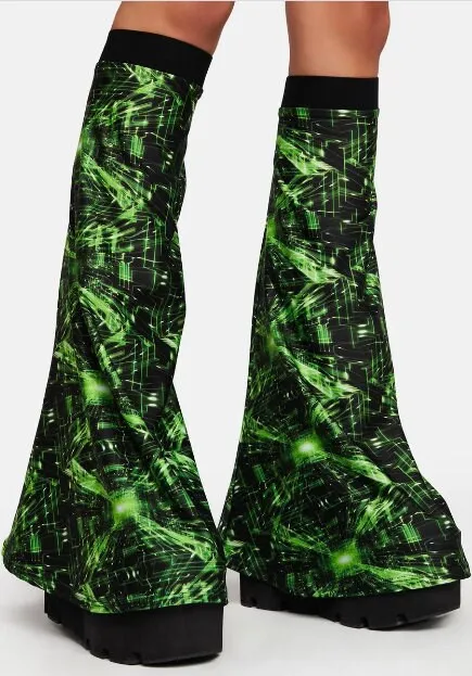 CYBER GRID | Leg Warmers, Bell Sleeves, Festival Accessories, Rave Gloves