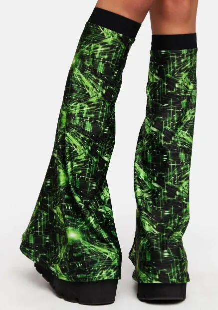 CYBER GRID | Leg Warmers, Bell Sleeves, Festival Accessories, Rave Gloves