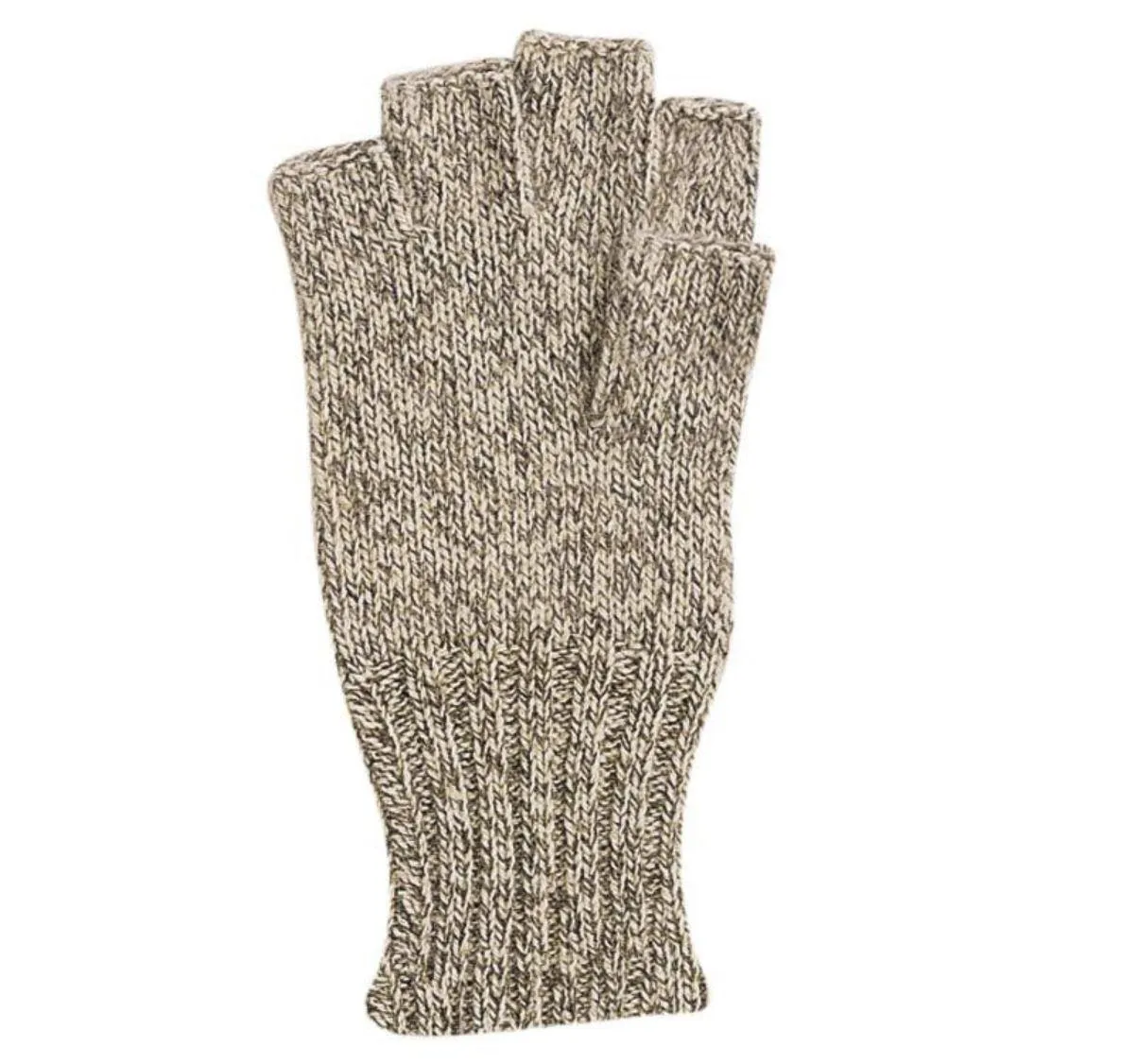 Fingerless Ragg Wool Gloves | Natural