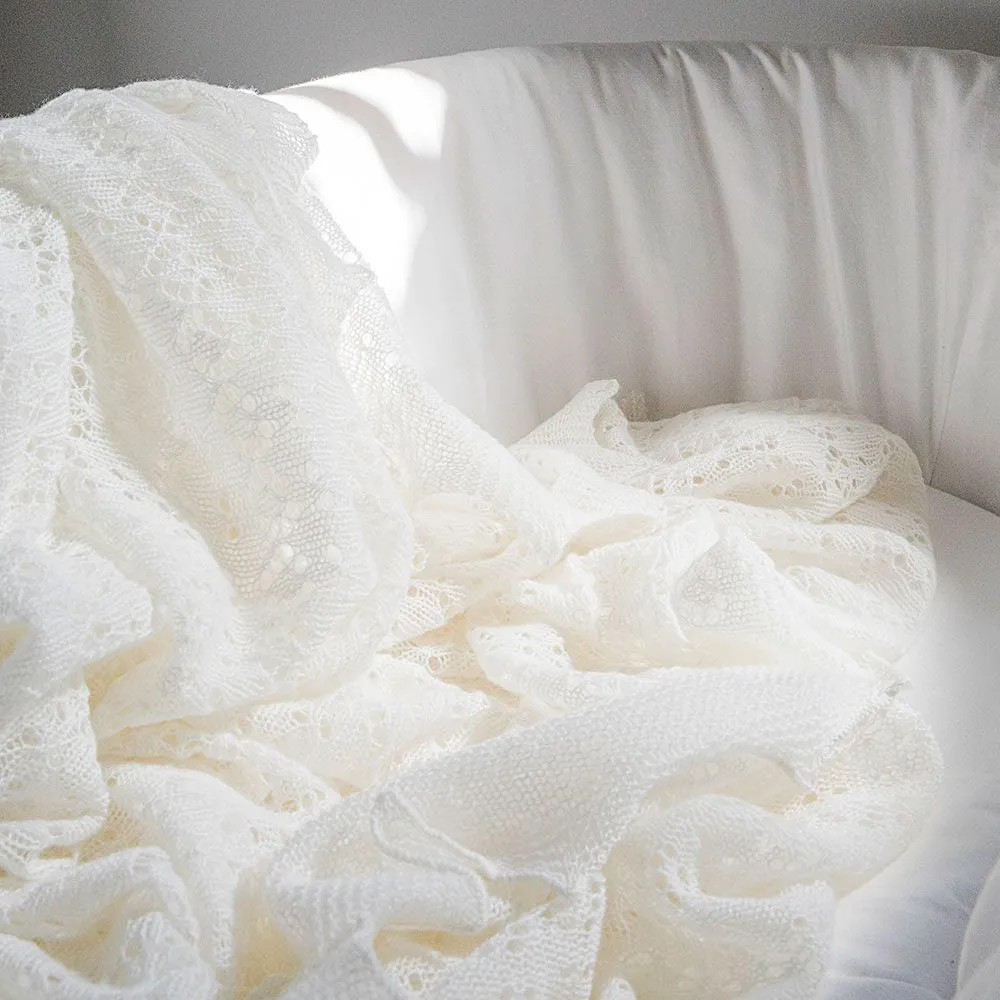 G.H.Hurt & Son Cosy Cashmere Baby Shawl - White