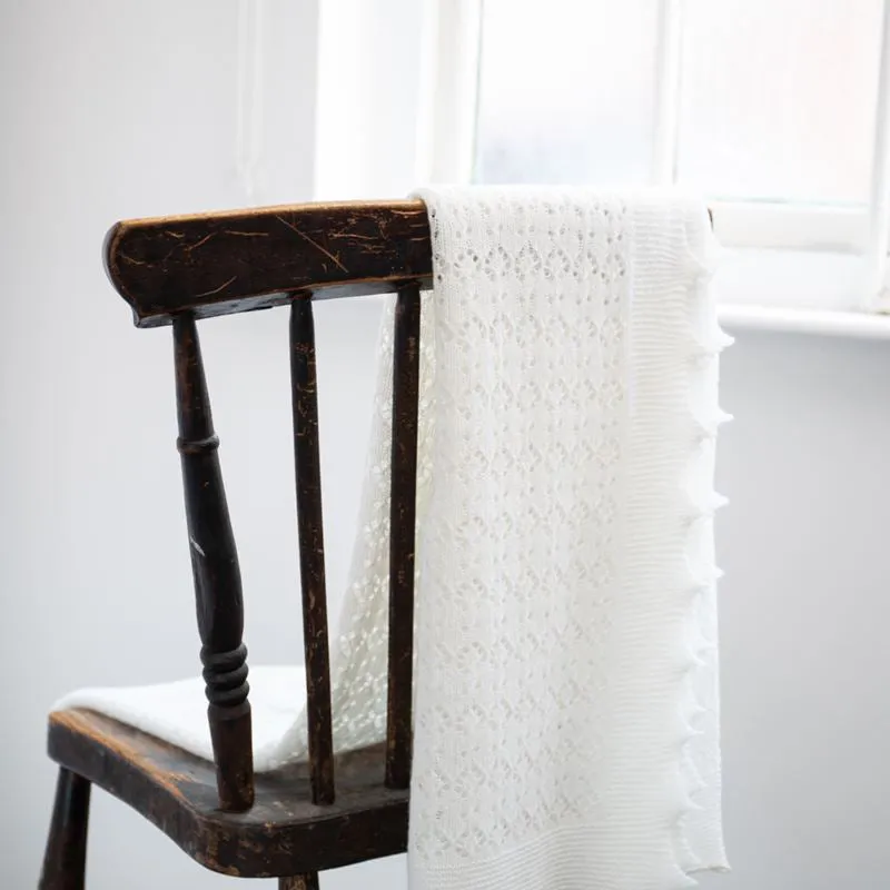 G.H.Hurt & Son Cosy Cashmere Baby Shawl - White