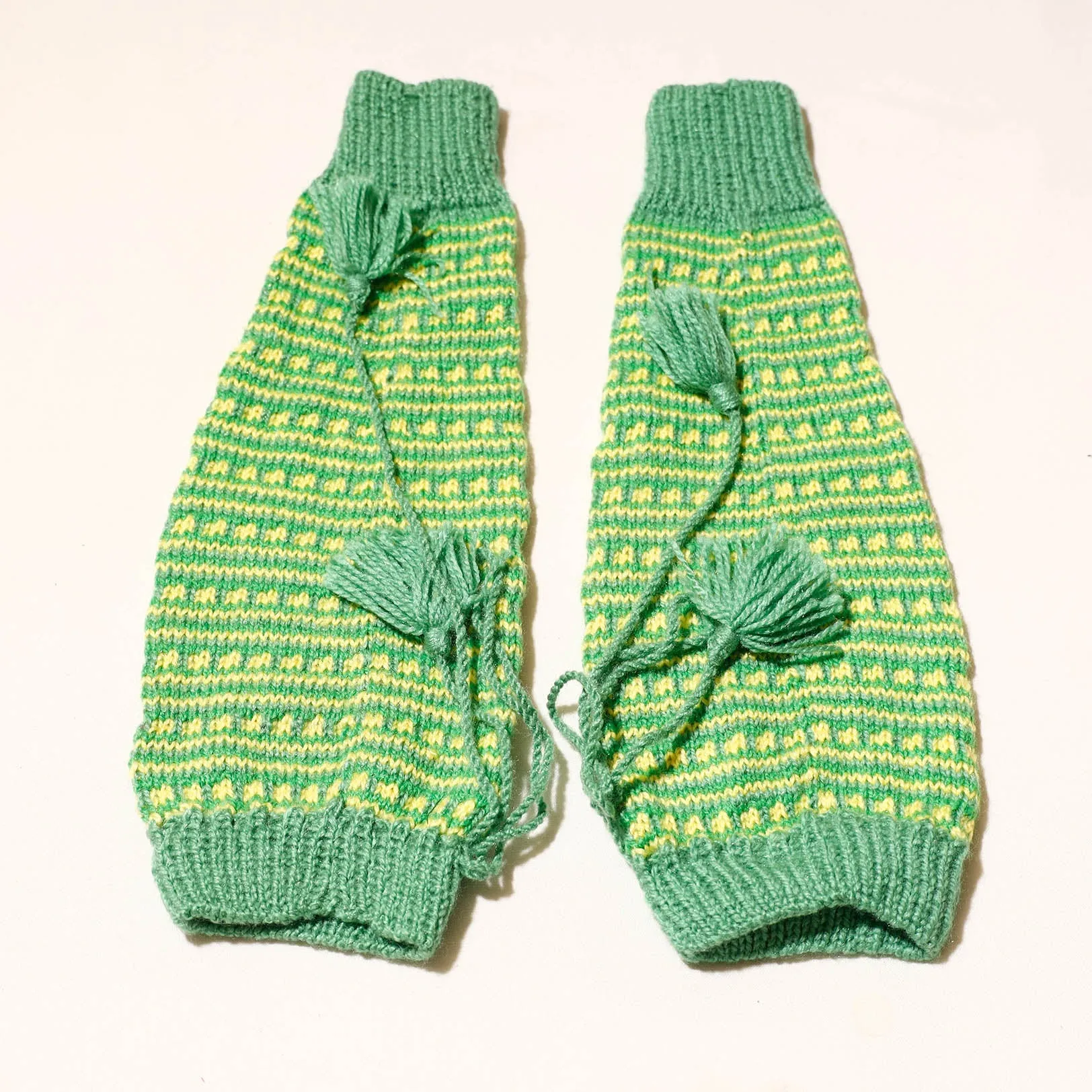 Green - Kumaun Hand Knitted Woolen Leg Warmer