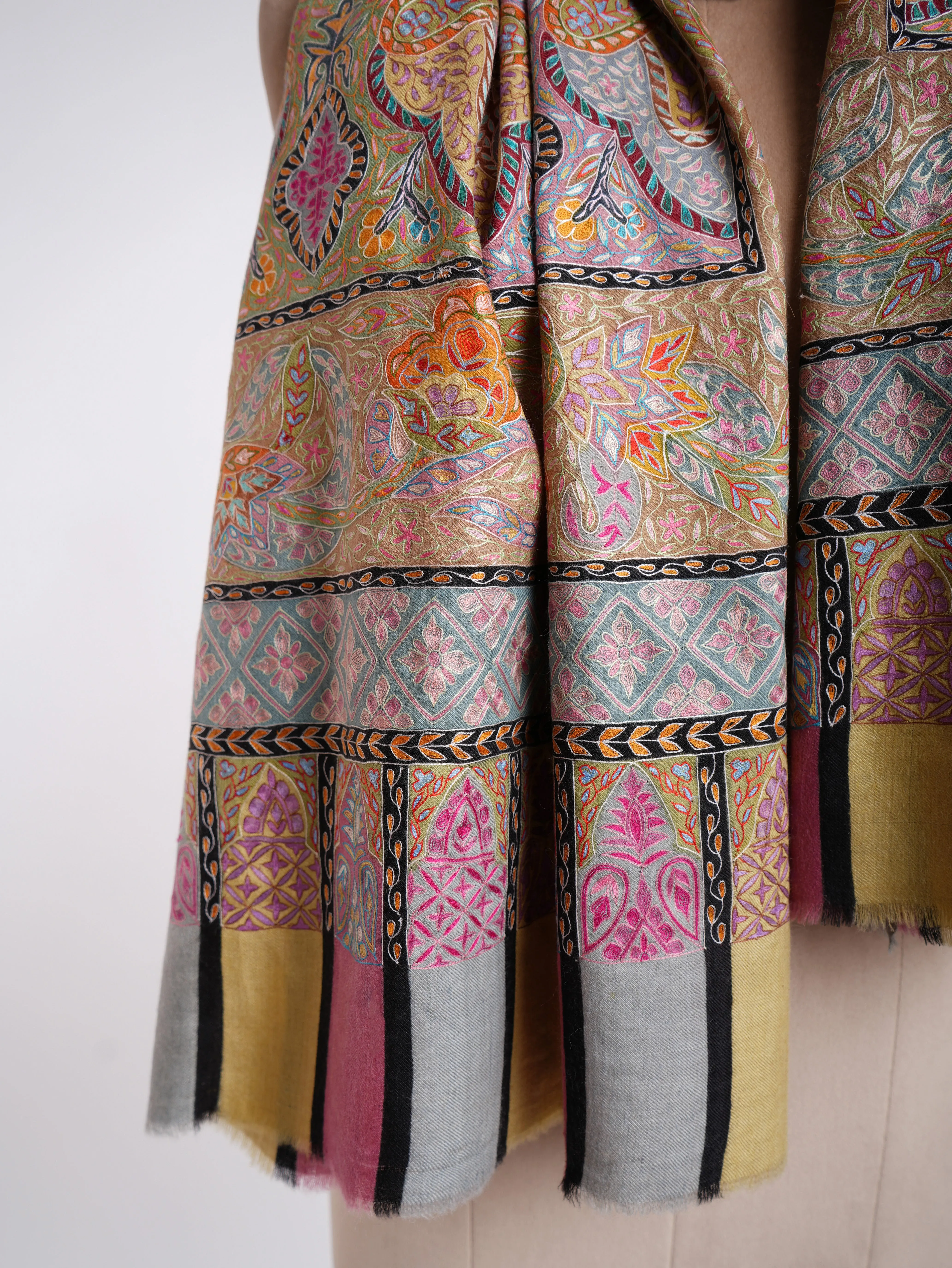 Handpainted Kalamkari Indian Pashmina Shawl