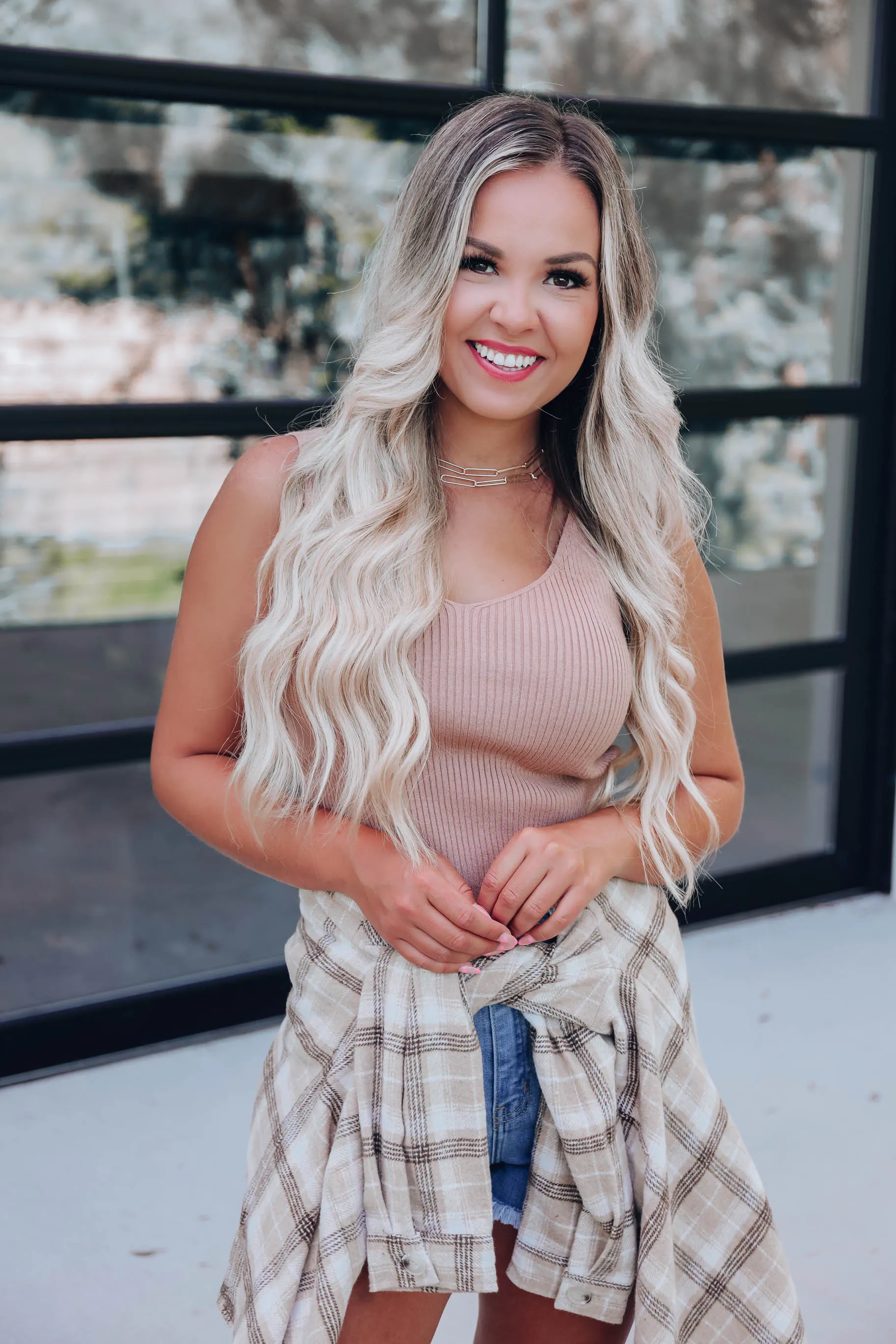 Heather Rib Knit Cami - Sand
