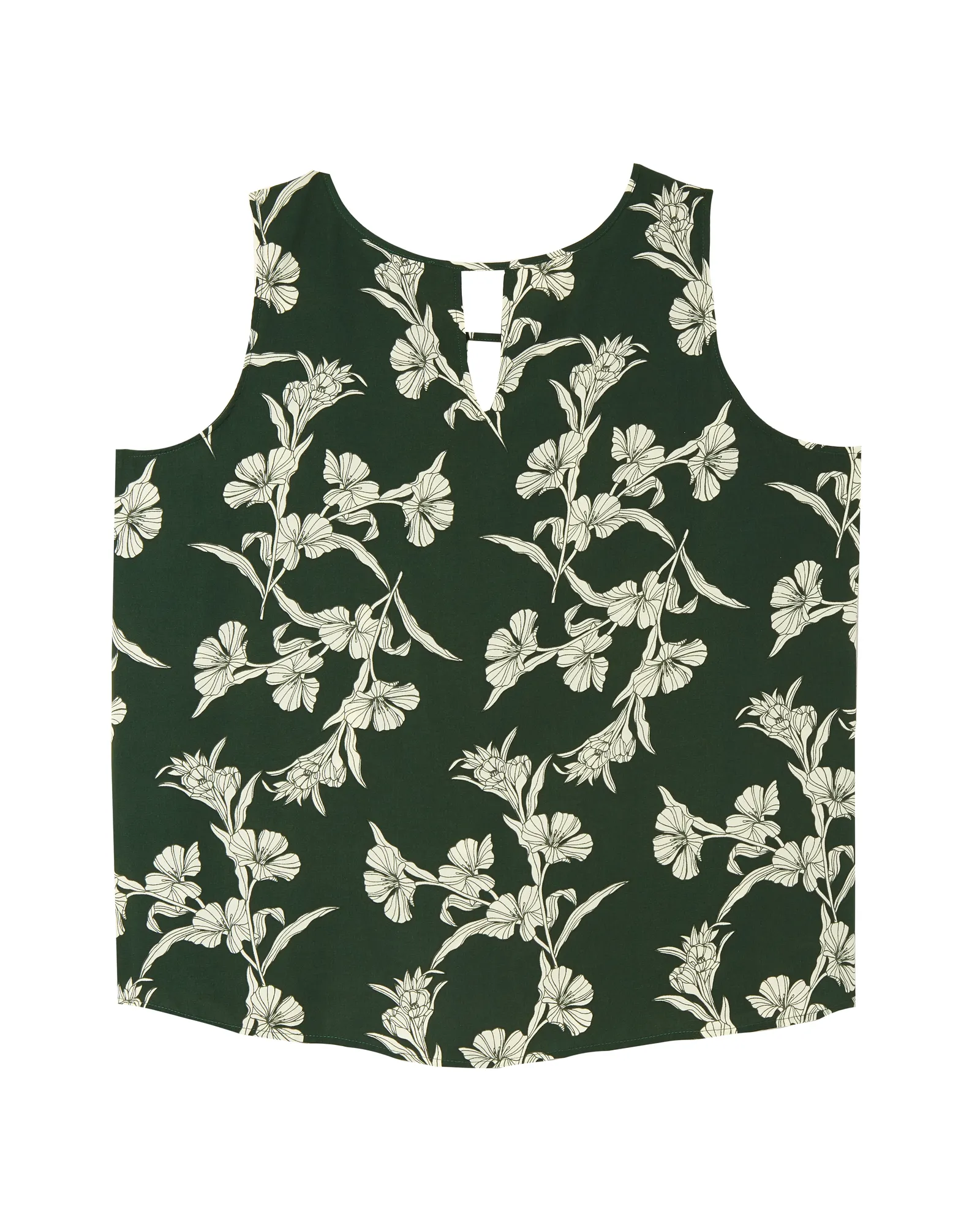 Kianna Sleeveless Keyhole Blouse | Forest Green