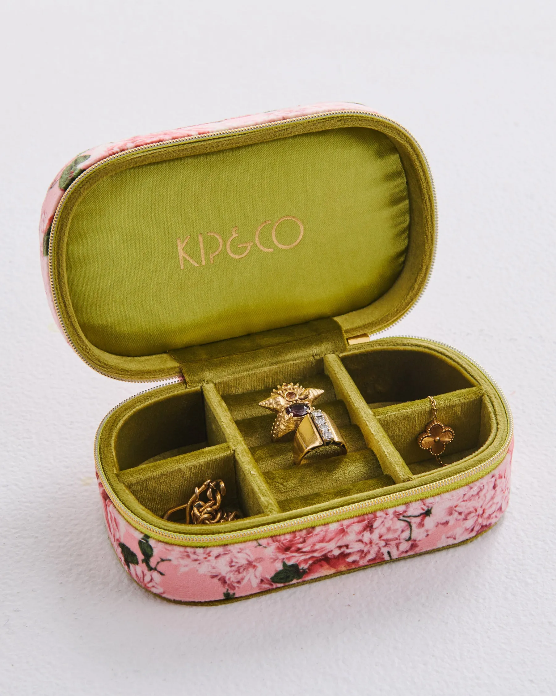 Kip & Co Rose Garden Travel Velvet Jewellery Box