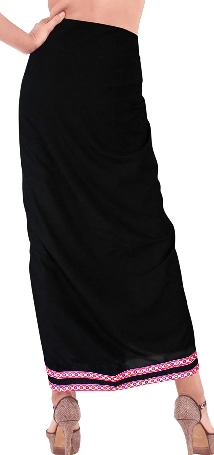 LA LEELA Women's Bikini Wrap Cover up Swimsuit Sarong Dress Solid 12 Plus Size