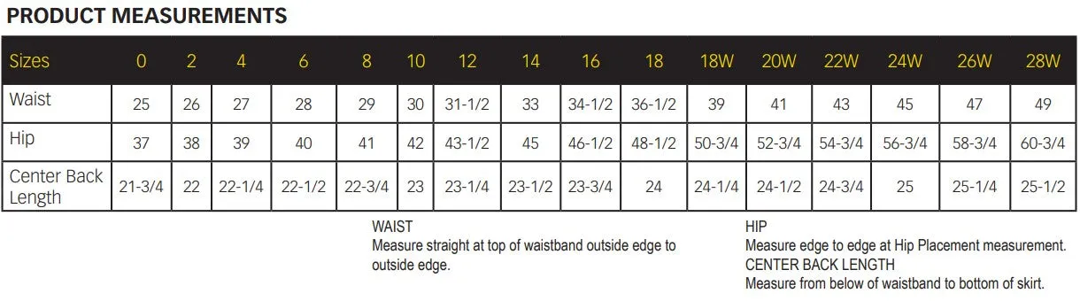 Ladies' Polyester Skirt (2 Pockets) - Black