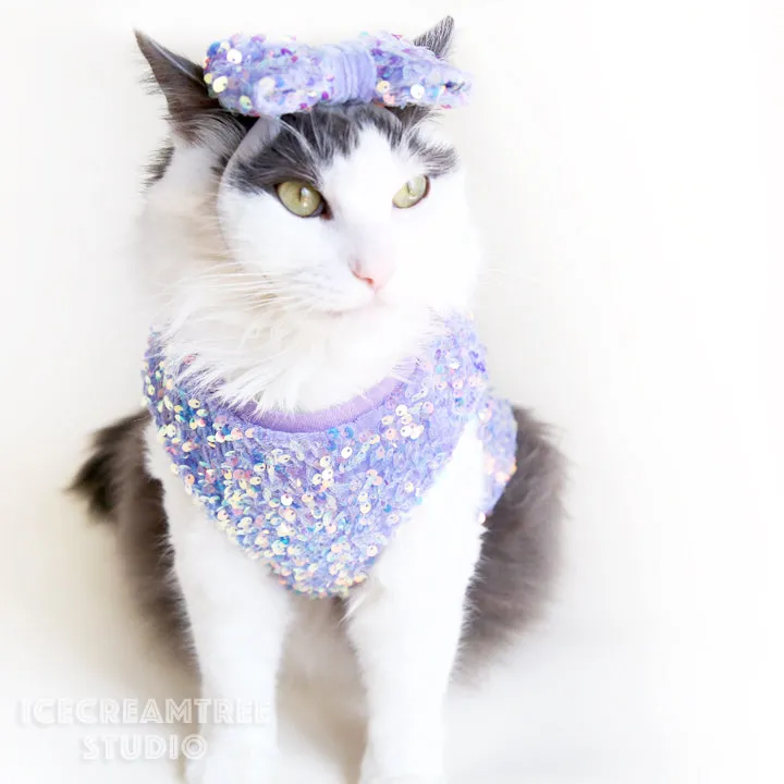 Lavender Sequin Party Outfit Set - Pet Clothing