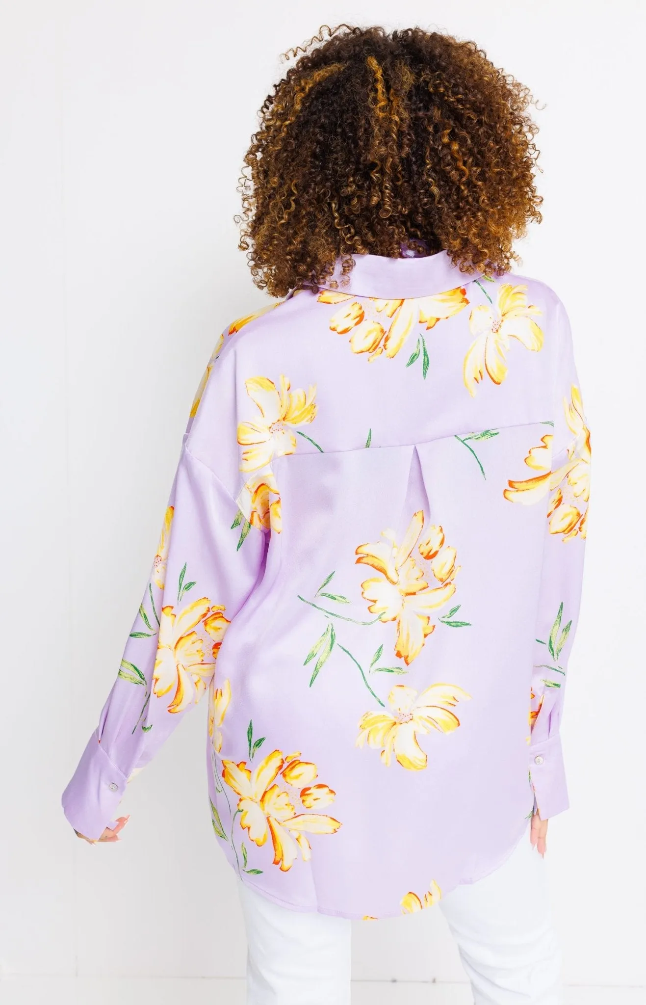 Living Lavish Satin Top, LAVENDER