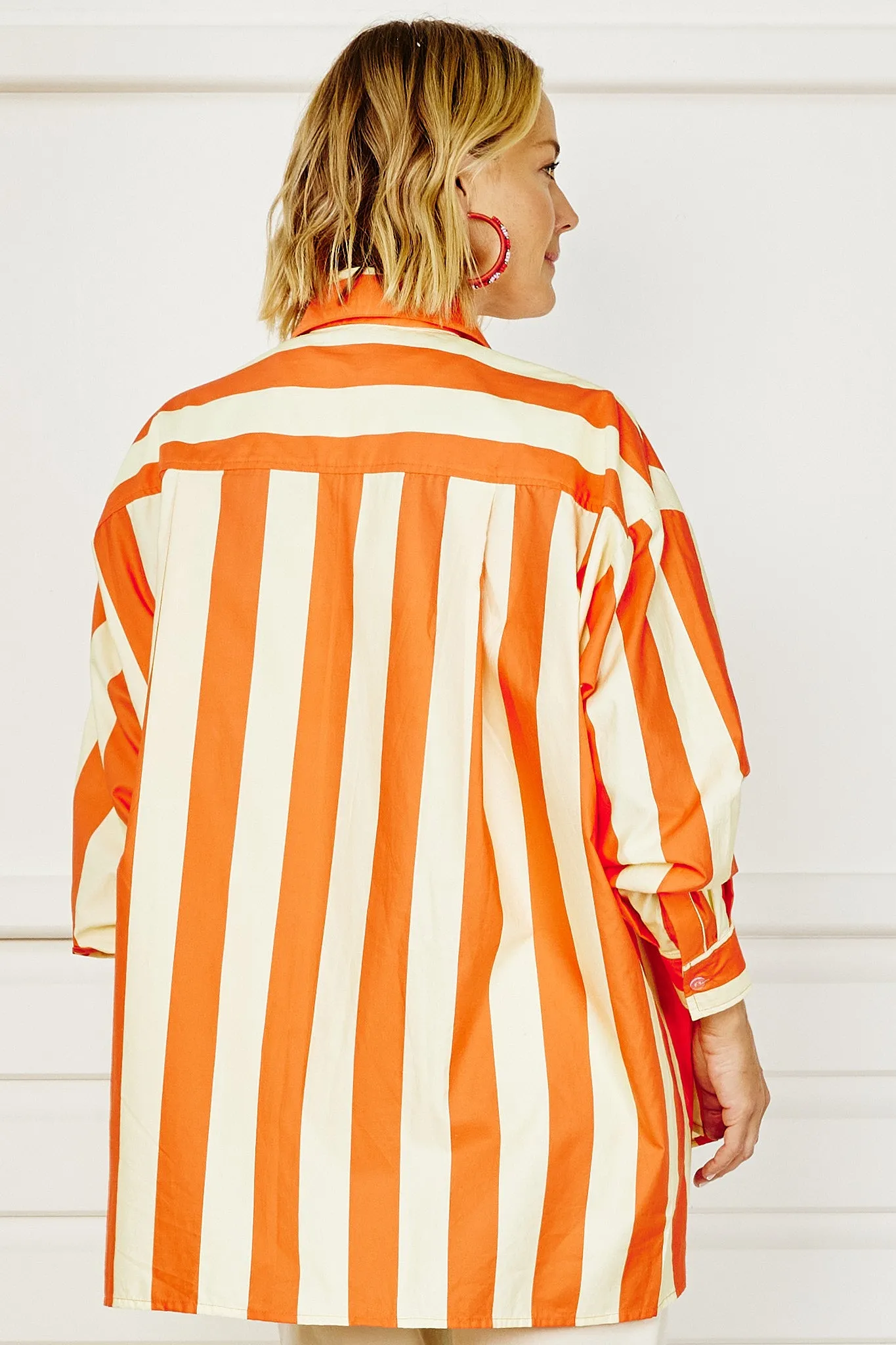 Lucky Stripe Shirt - Dark Orange & Pastel Lemon
