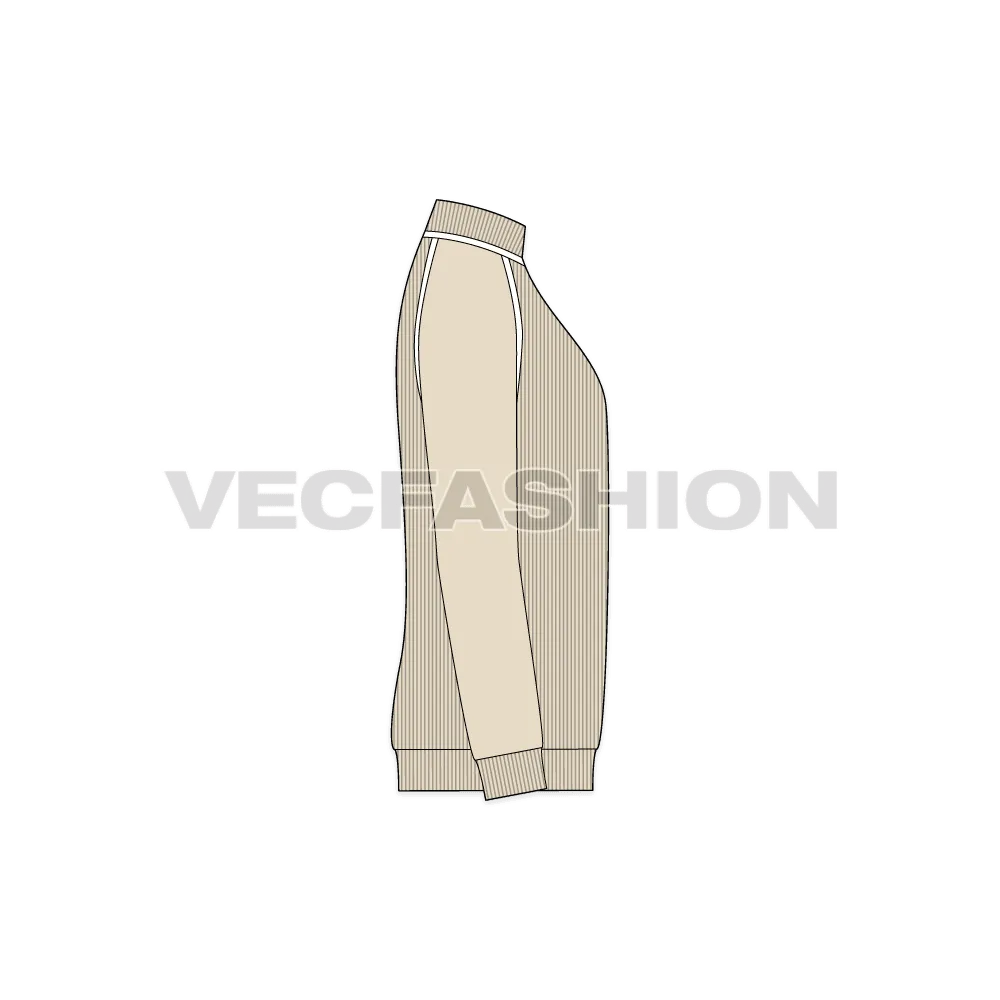 Mens Cashmere Roll neck Sweater Vector