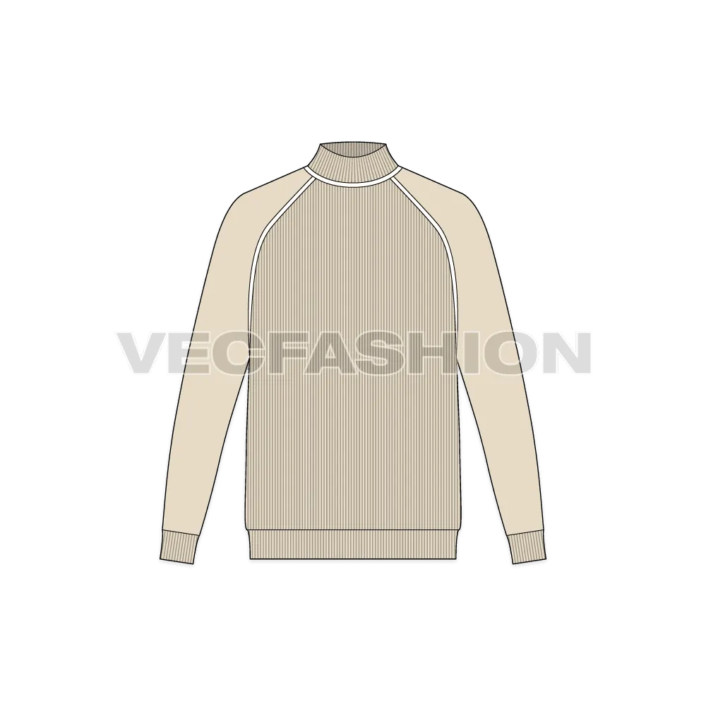 Mens Cashmere Roll neck Sweater Vector