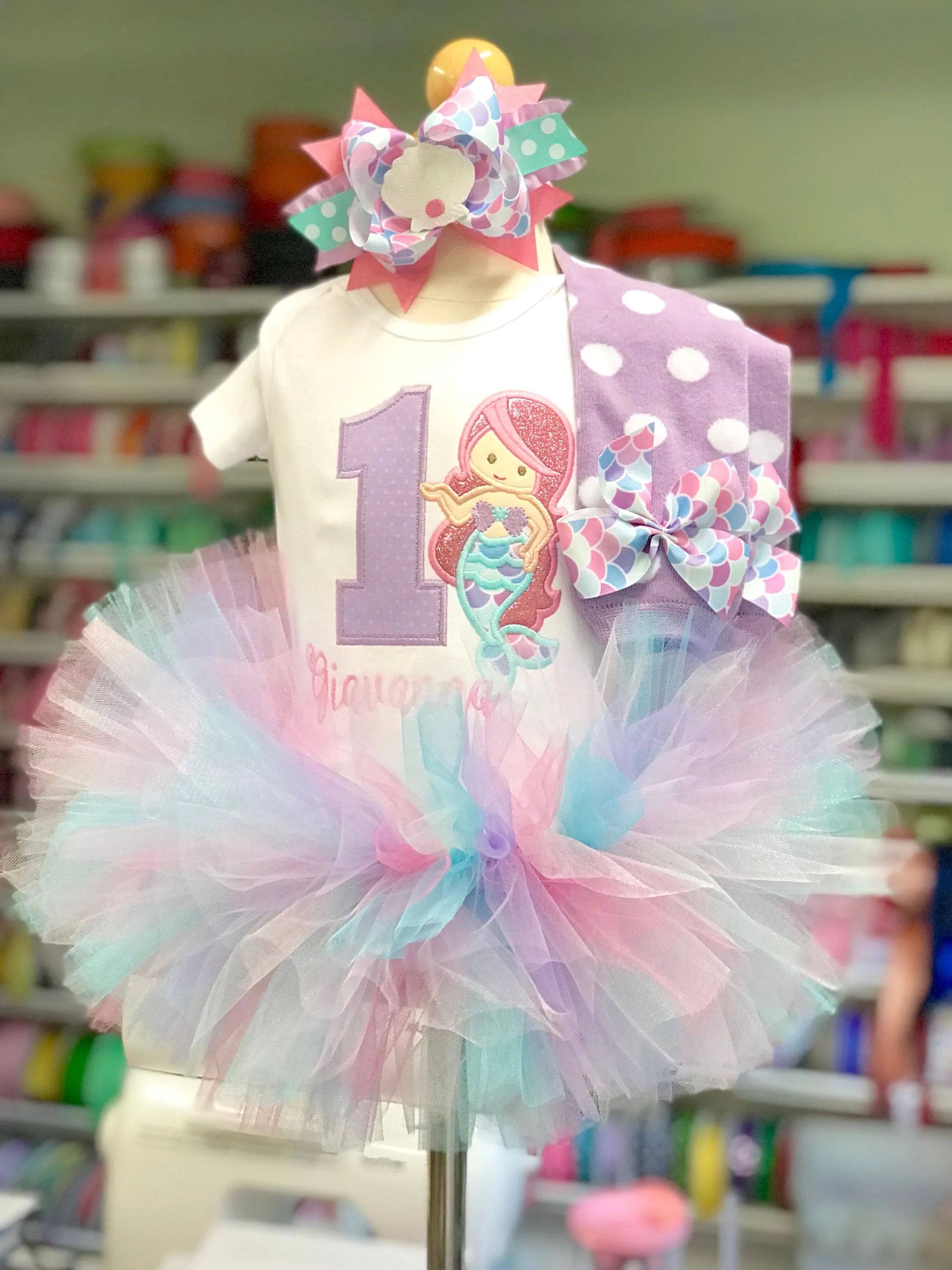 Mermaid Birthday Tutu Outfit for girls