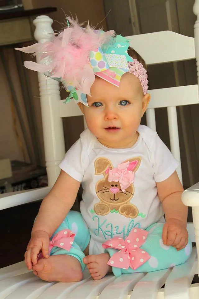 My 1st Easter Outfit with bodysuit and leg warmers