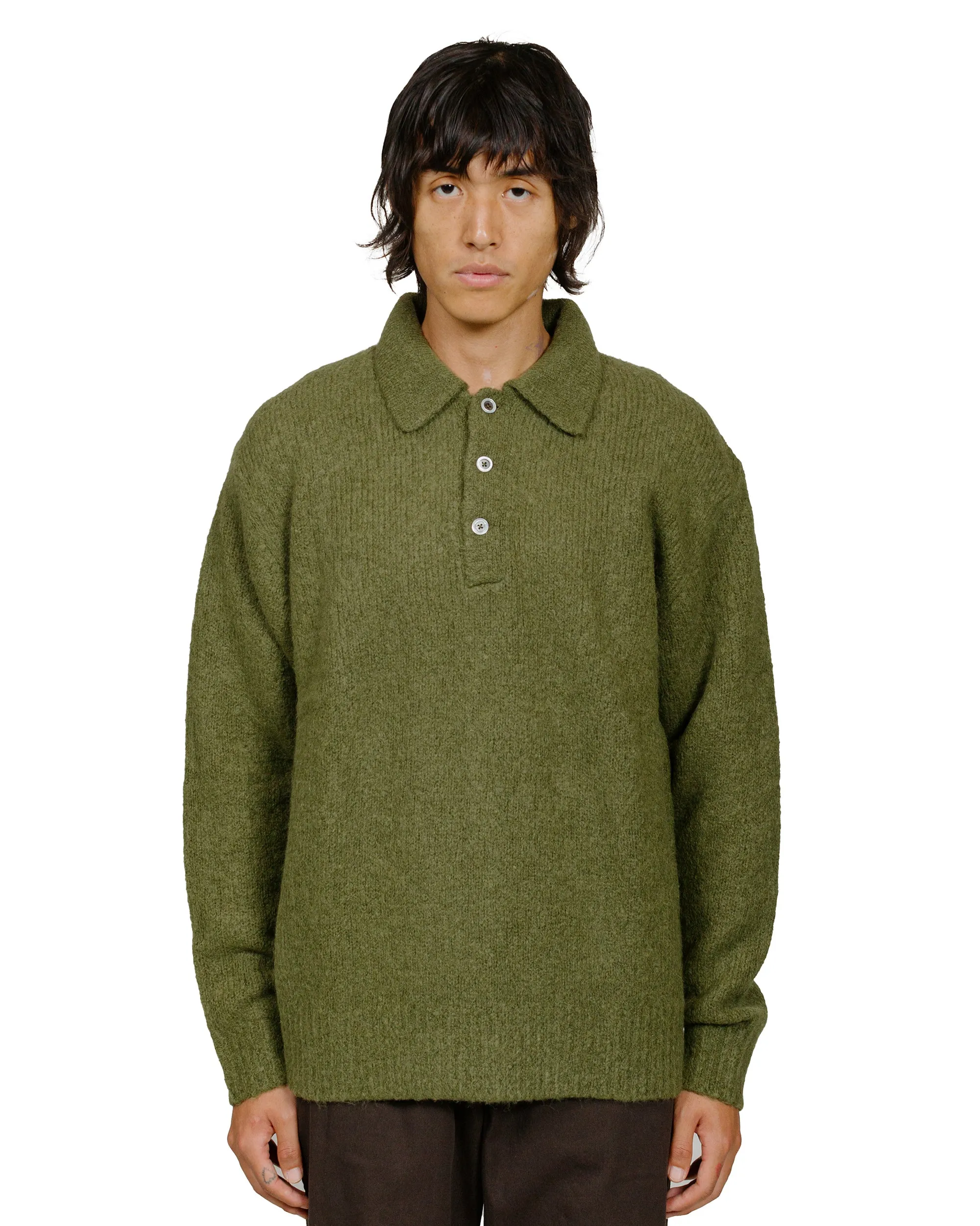 Norse Projects Rasmus Relaxed Brushed Polo Ivy Green