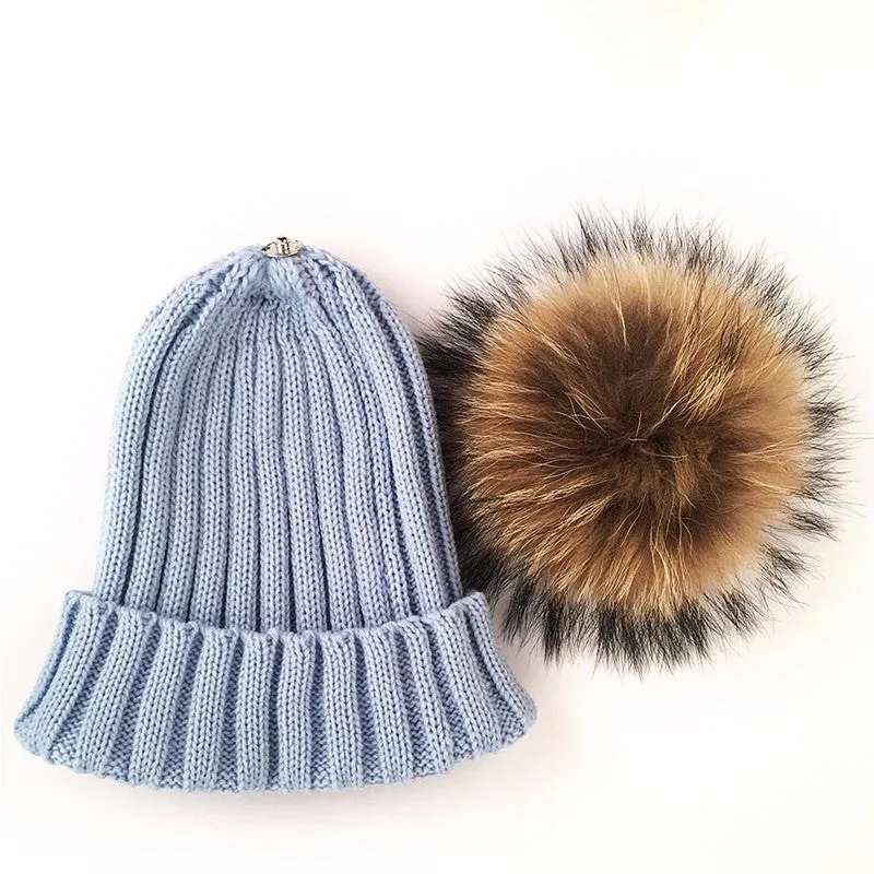 Original Light Blue Fur Pomkin Hat