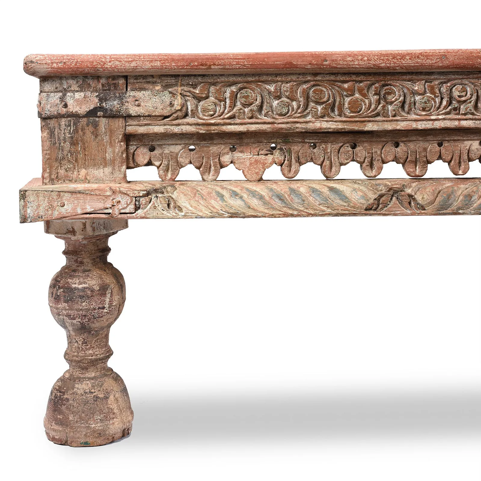 Painted Teak Takhat From Gujarat -  19th Century